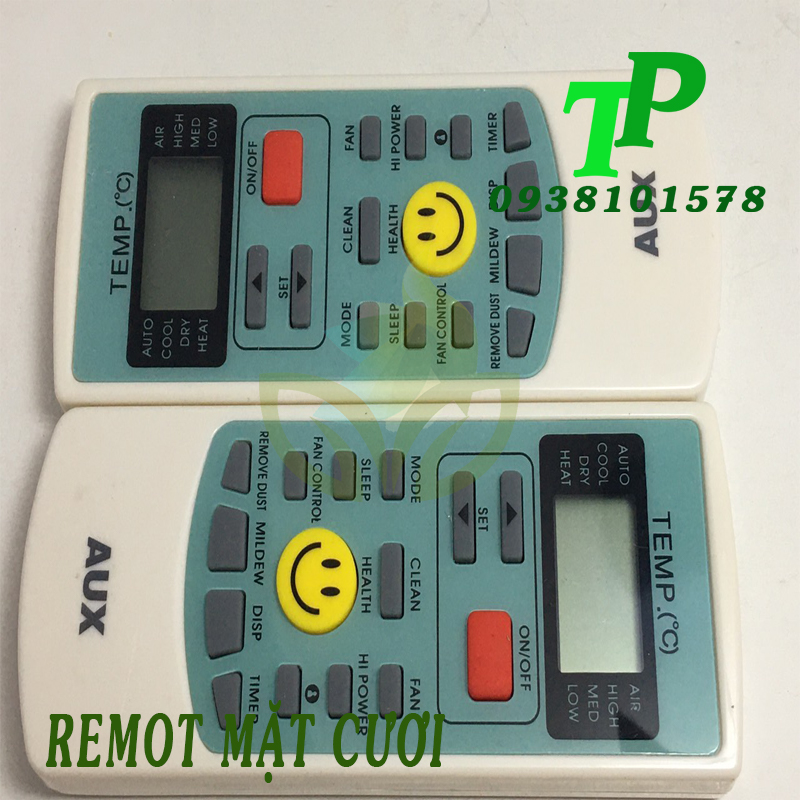 Điều Khiển, Remote Máy Lạnh Điều Hòa Reetech AUX Mặt Cười (Tặng Kèm Pin)