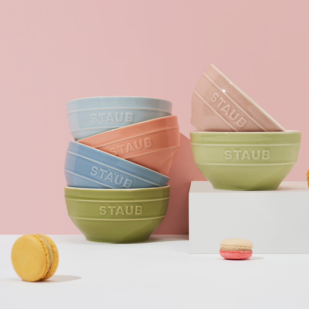 Bộ chén bát, đĩa, cốc, hũ gia vị gốm sứ STAUB Ceramic (Macaron/Rainbow) - bộ 6 món theo từng loại