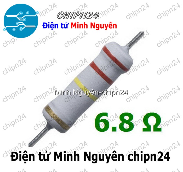 [5 con] (F364) Điện Trở 6.8R 2W 5% - HH002134