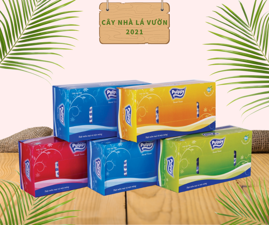 Set 5 Hộp Giấy Lụa Hộp Pulppy ( 180 tờ/ hộp )