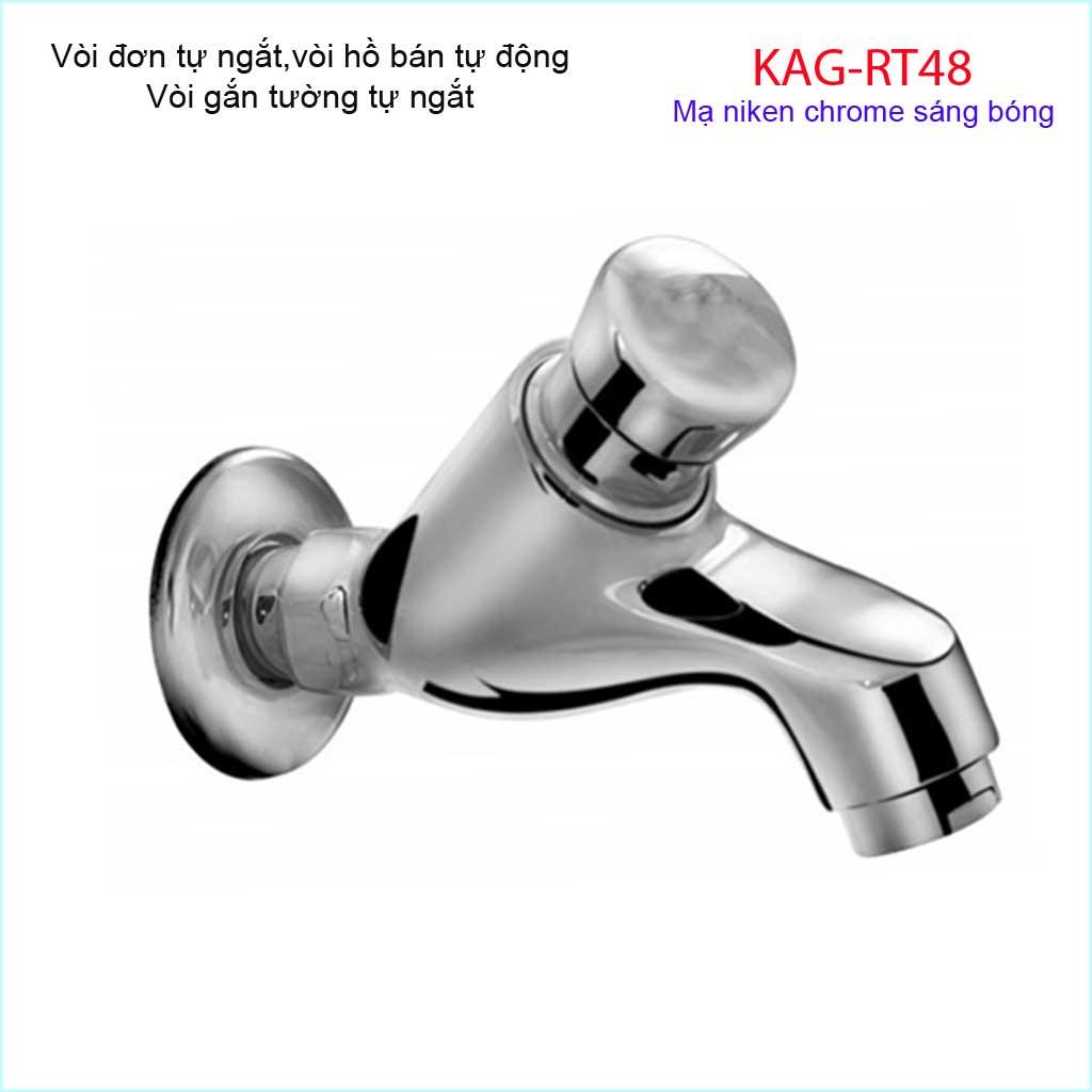 Vòi lạnh gắn tường tự ngắt KAG-RT48 vòi xả nước bán tự động wufeng vòi gắn tường ấn tay tự ngắt nước