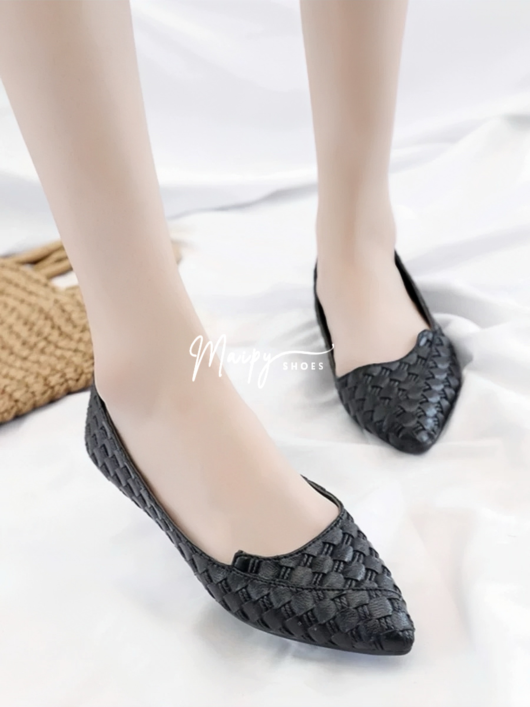 Giày búp bê - Giày nhựa dẻo đi mưa nữ giả da đi mưa chống trơn Maipy- G054
