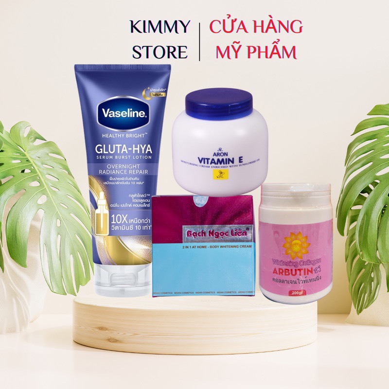 Combo Kem Bạch Ngọc Liên Siêu Trắng - Dành cho da đen tặng hủ 500g