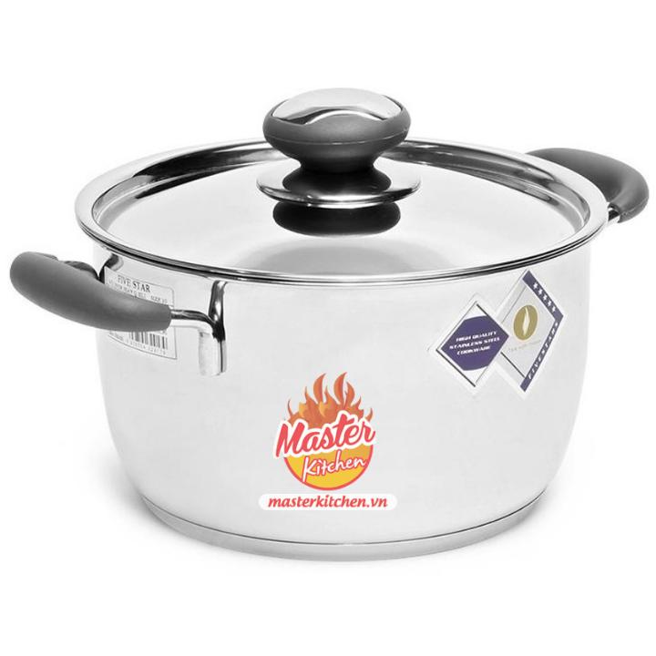 [HCM]Nồi Inox Cool 3 Đáy Quai Silicon Fivestar 20cm N20-3DC