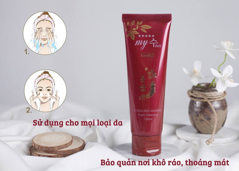Sữa rửa mặt hồng sâm đỏ Hàn Quốc My Gold