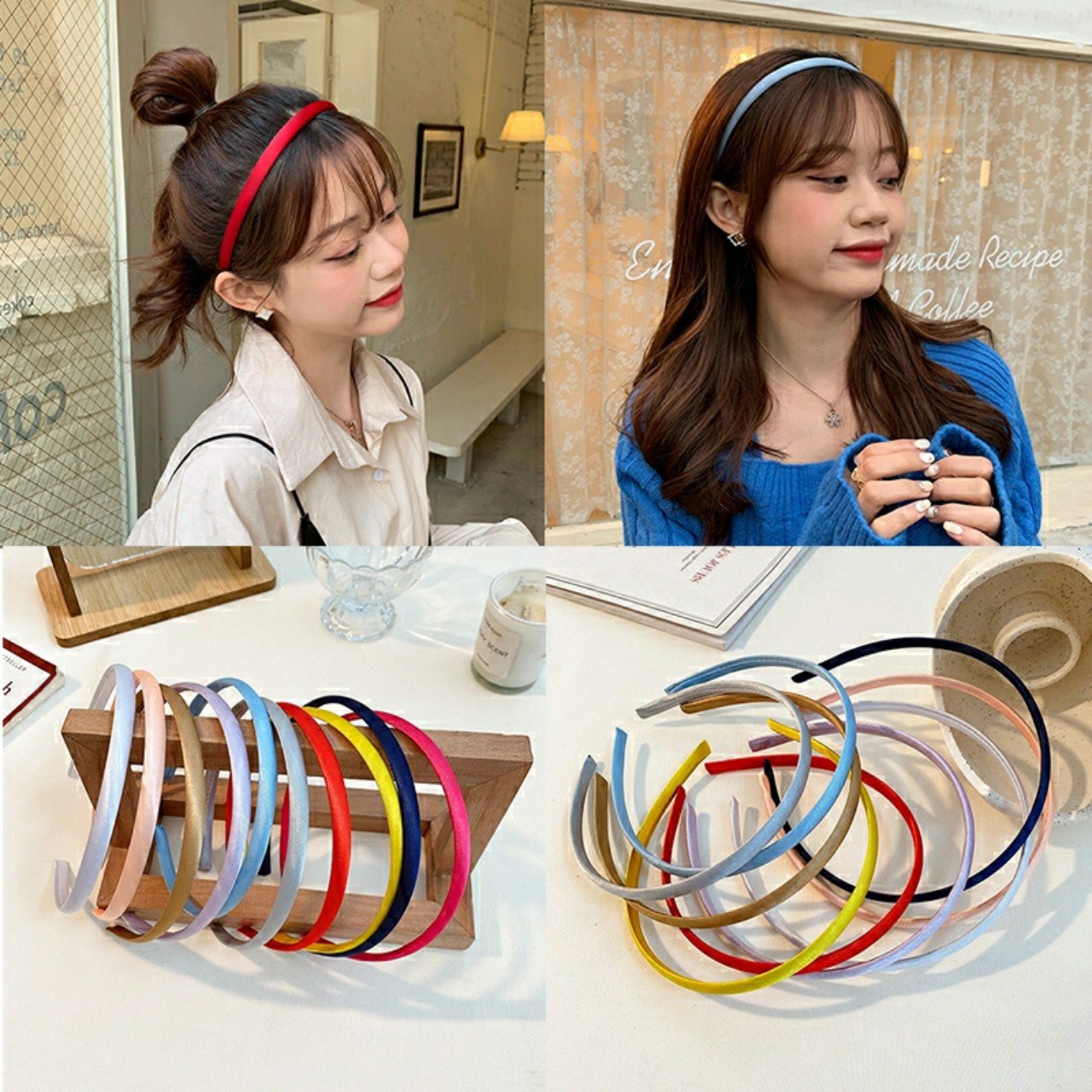 BỜM CÀI TÓC 1cm  SATIN