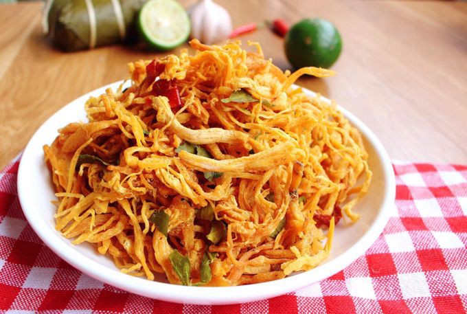 500g KHÔ GÀ LÁ CHANH - đồ ăn vặt