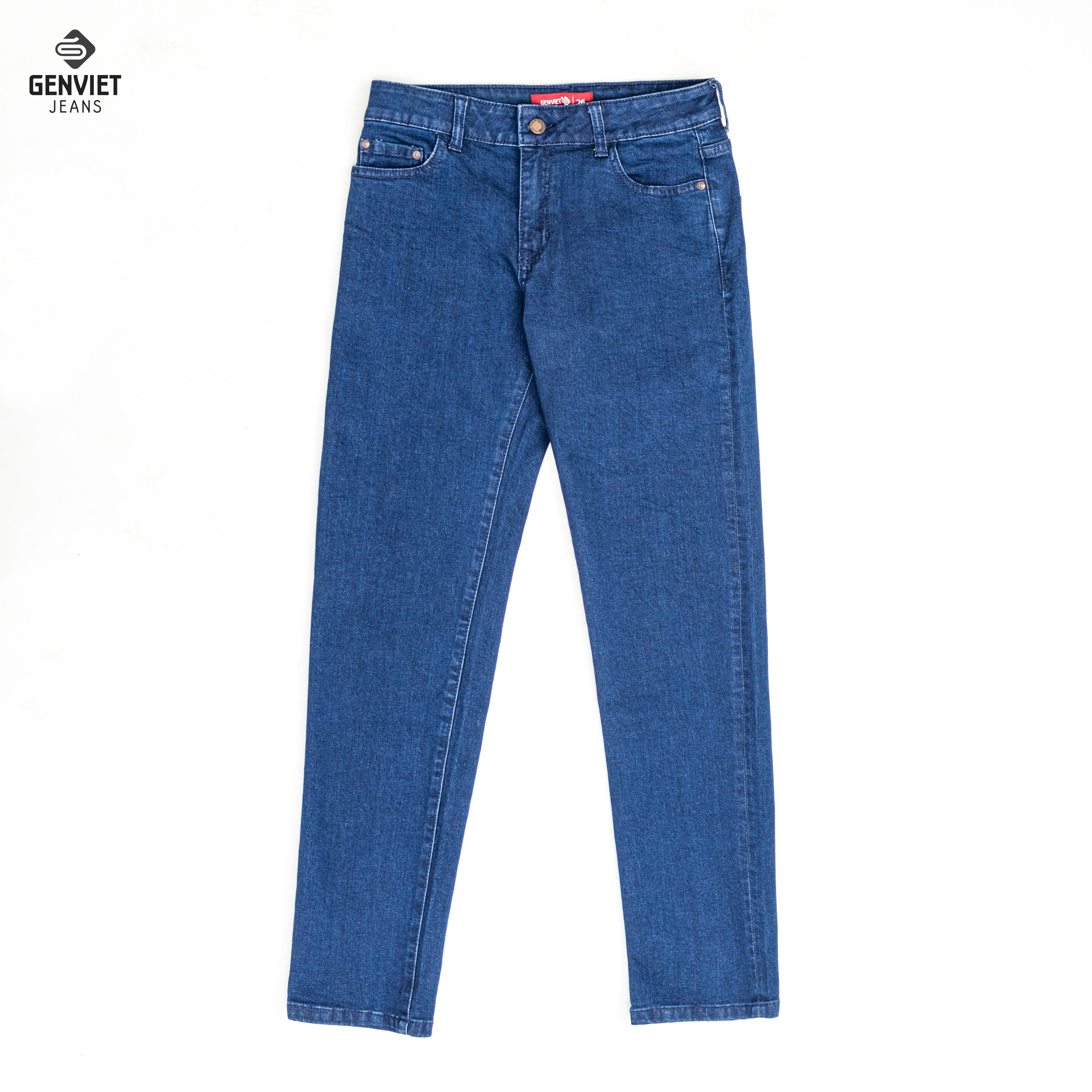 Quần jeans dài nữ genviet basic trơn đơn giản dq109j8128