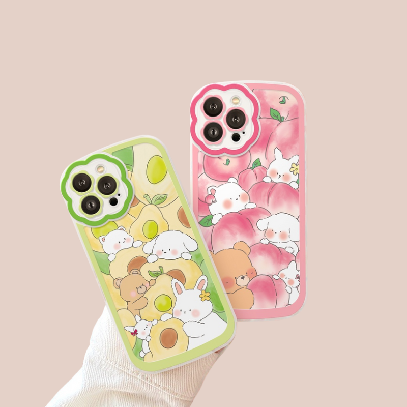 Ốp lưng iPhone Fruit Rabbit viền hoa 11promax sooen case