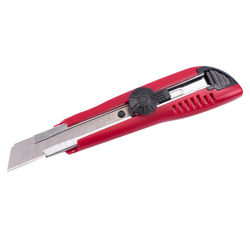 Dao rọc giấy (0.5x18x100mm)  khóa xoay 2043 (Deli)