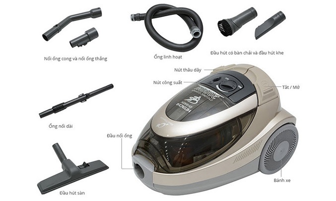 Máy hút bụi Hitachi CV-SF20 màu nâu - [Hàng chính hãng] [Gian hàng uy tín]