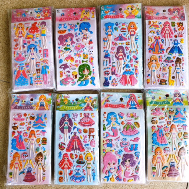 5 hình dán thay đồ búp bê cho bé