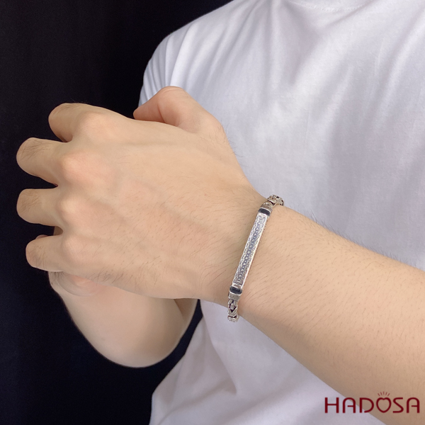 [HCMC] men's premium silver bracelet 18cm x 5mm