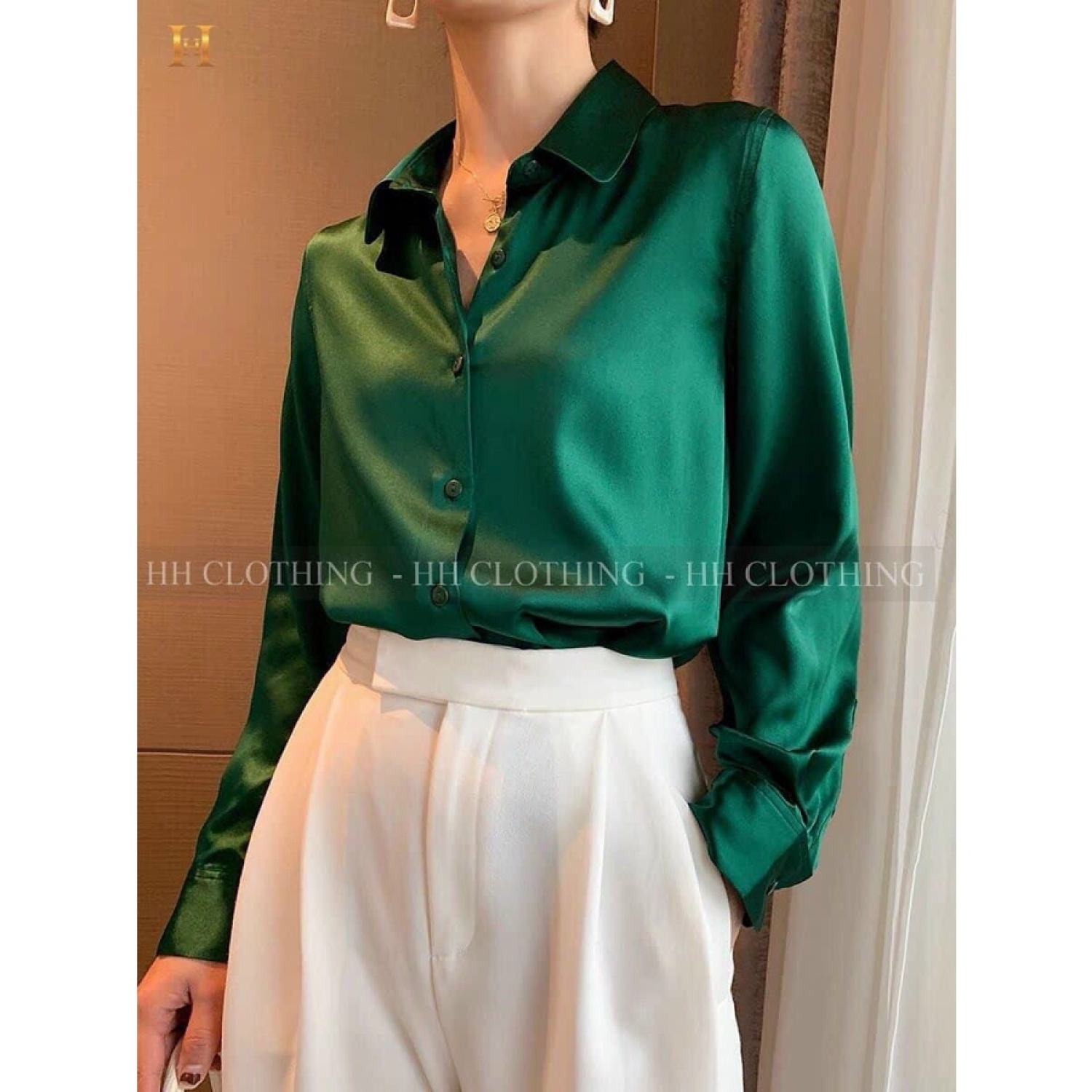 Áo sơ mi nữ công sở chất lụa Nhật cao cấp