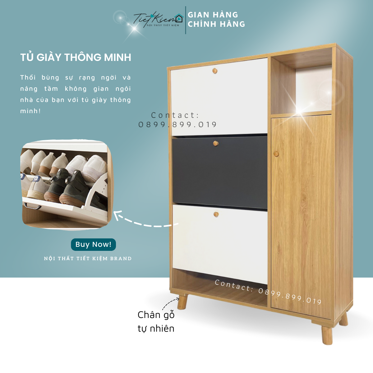 Tủ để giày dép gỗ đẹp KG9989