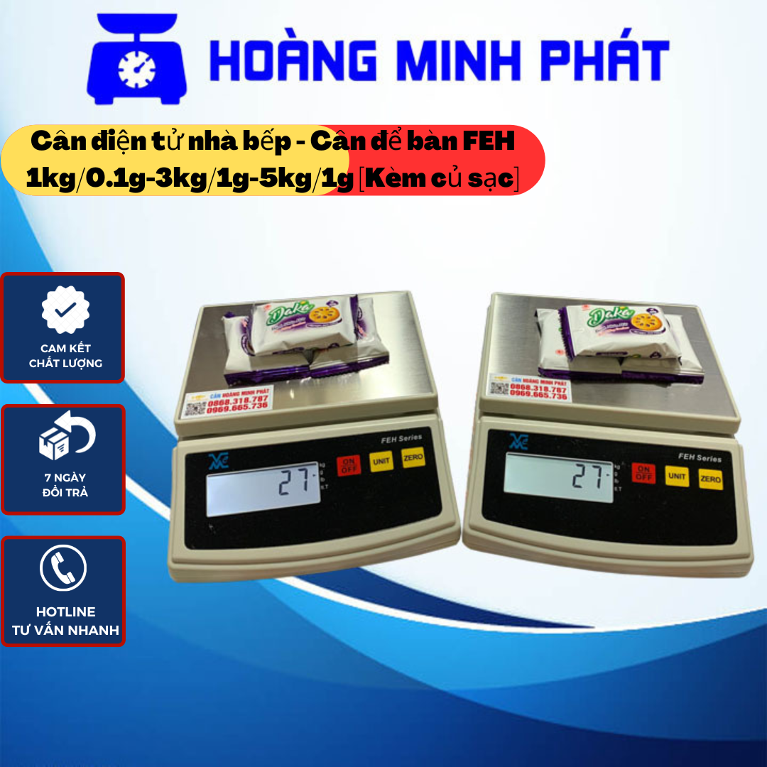 Cân Điện Tử Nhà Bếp 1kg 3kg 5kg FEH Siêu bền Chính Xác Cao dùng cho gia đình nhà hàng