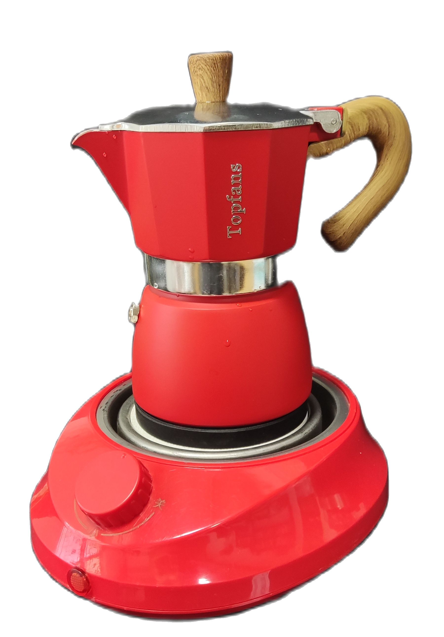 Bình pha cà phê moka Topfans 150ml kiểu Ý kèm bếp điện