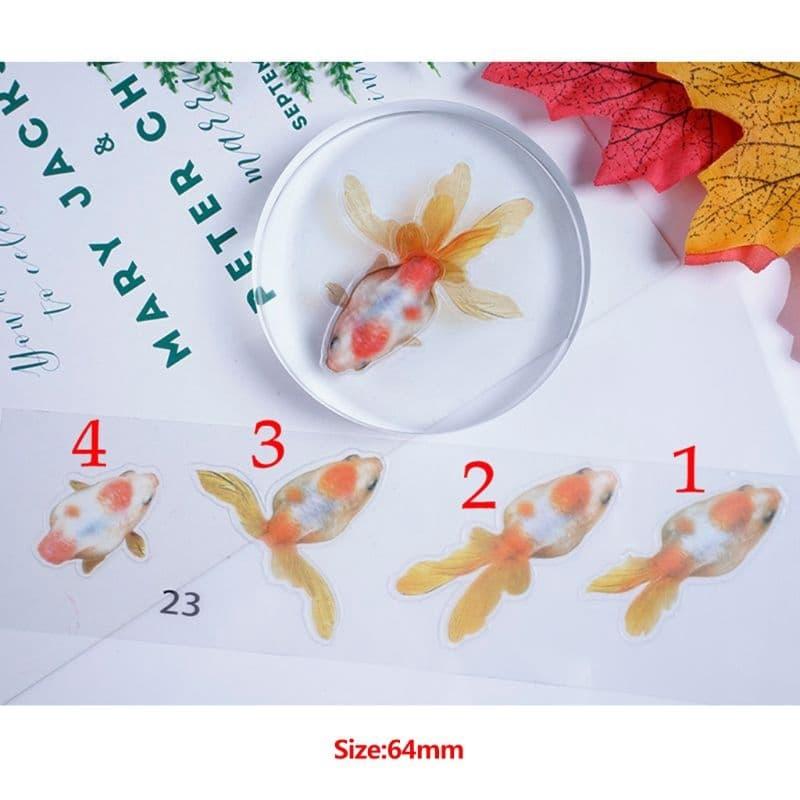 [HCM]Bộ 5 miếng Decal dán cá vàng 3D.