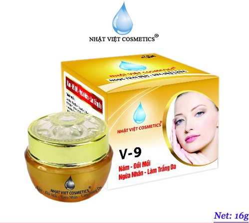 Nhật Việt V9 - Kem nám đồi mồi ngừa nhăn trắng da dưỡng chất Ngọc trai đen - Sữa Ong Chúa NHẬT VIỆT COSMETICS (10g)