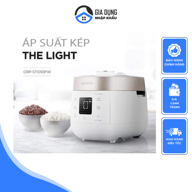 Nồi Cơm Điện Tử Cuckoo ST1010FW / ST0610FW , Áp Suất Kép, Nồi Cơm Điện 1L, Lòng Nồi Chống Dính Xwall, 20 Chương Trình Nấu, Nội Địa Hàn, Bảo Hành 24 Tháng