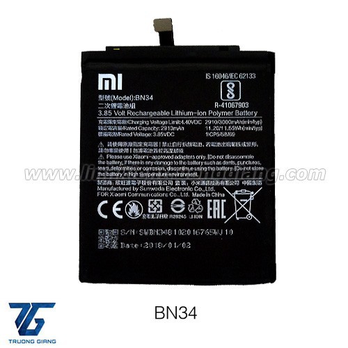 Pin Xiaomi Redmi 5A BN34
