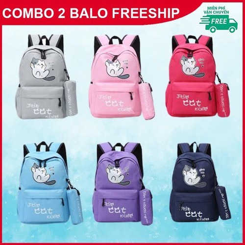 [HCM]Balo Cat Hàn Quốc kèm ví