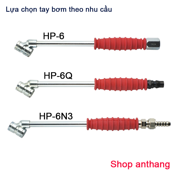 Tay bơm lốp (ngắn) hai đầu bơm MADA - Đài Loan