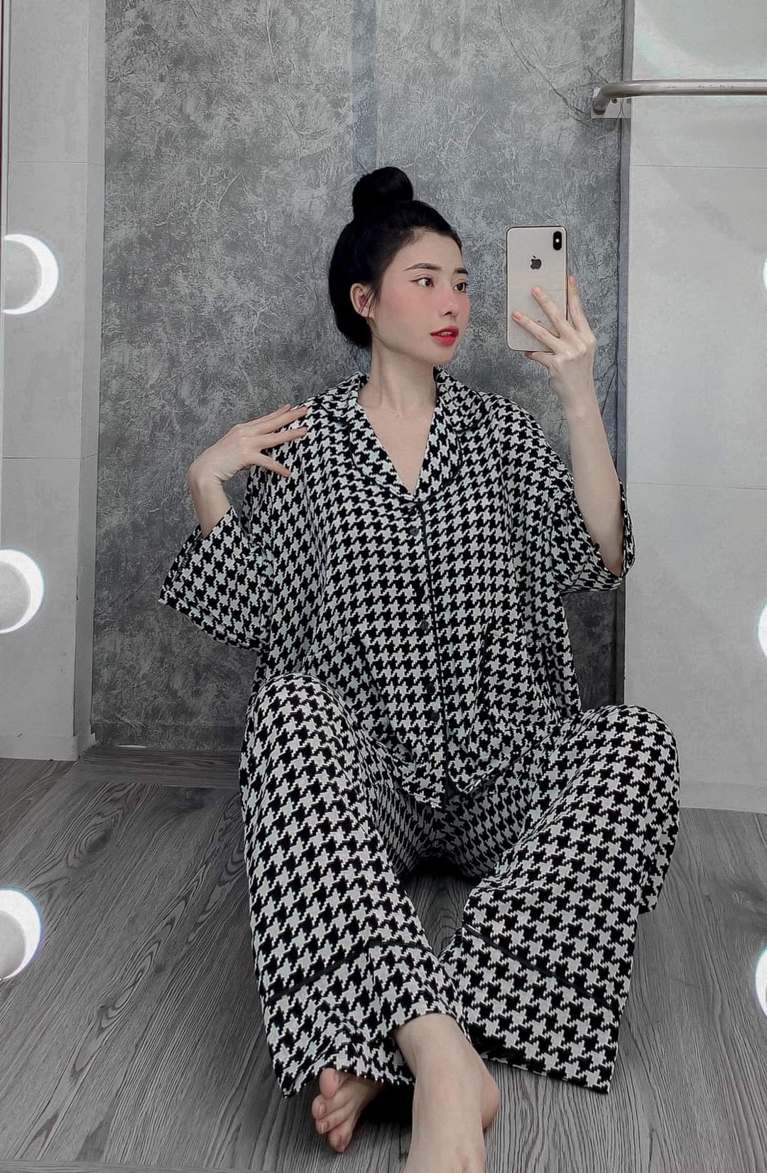 Bộ pijama nữ cánh dơi lụa mango form to dưới 70 kg
