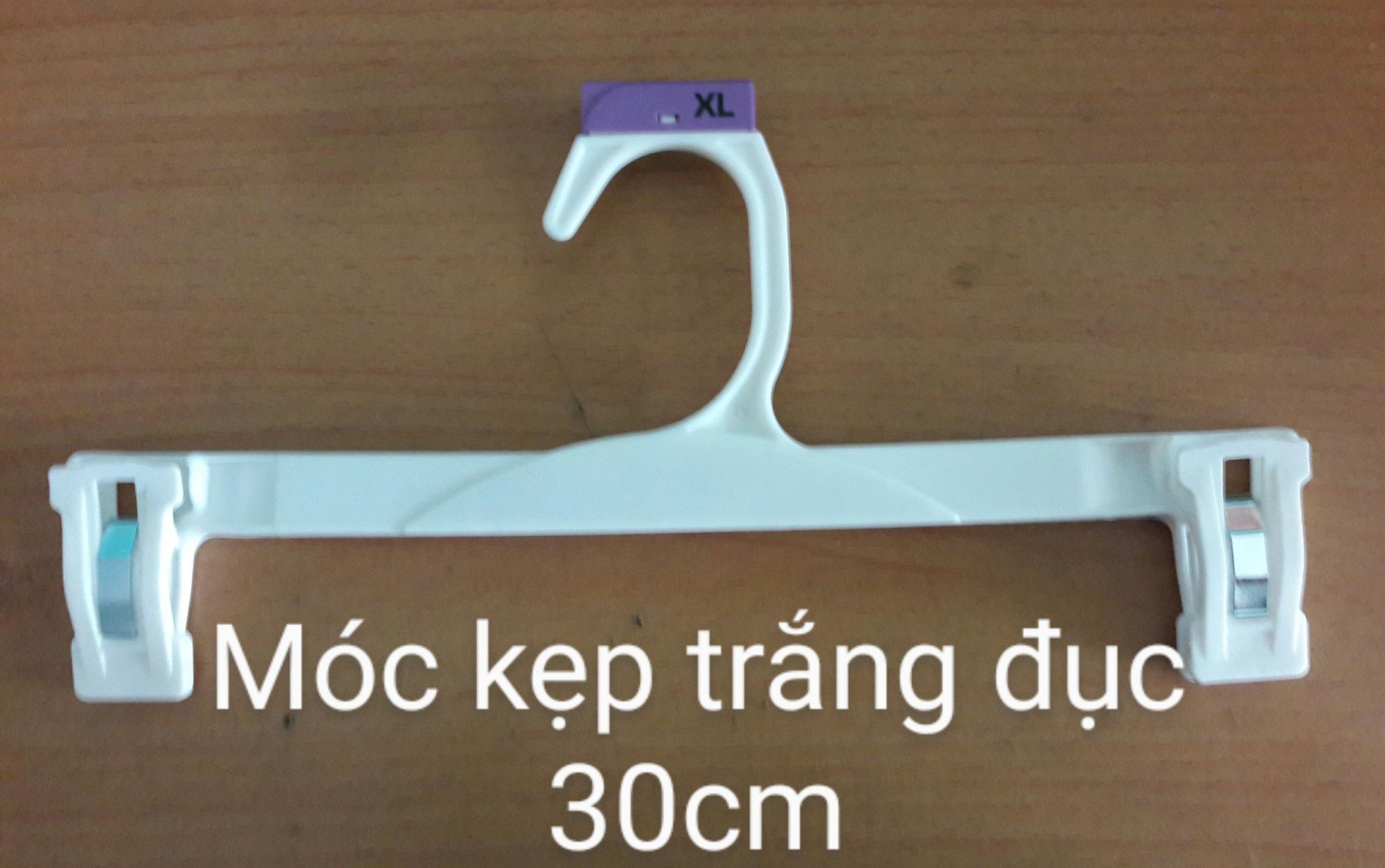 Combo 10 móc kẹp quần áo 30cm màu trắng đục