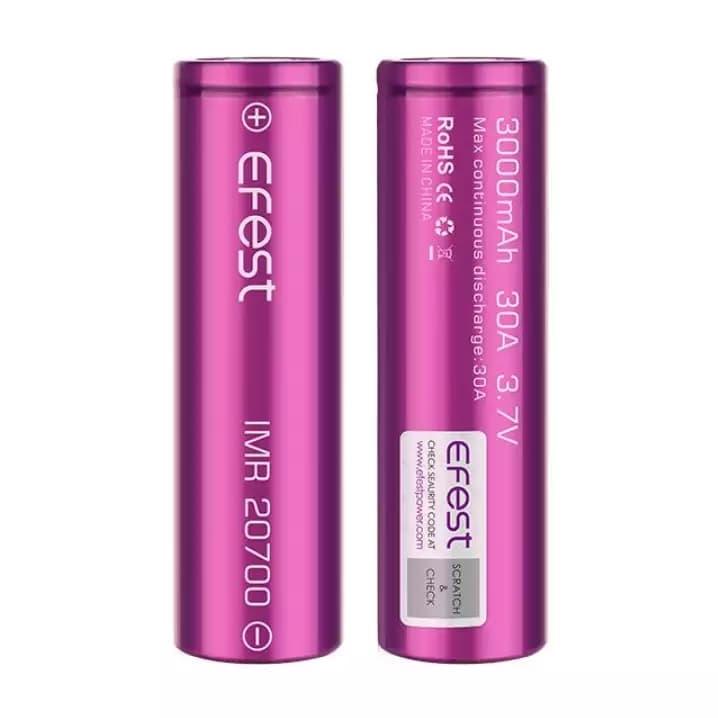Pin sạc Efest IMR 20700 3000mAh 30A flat top battery