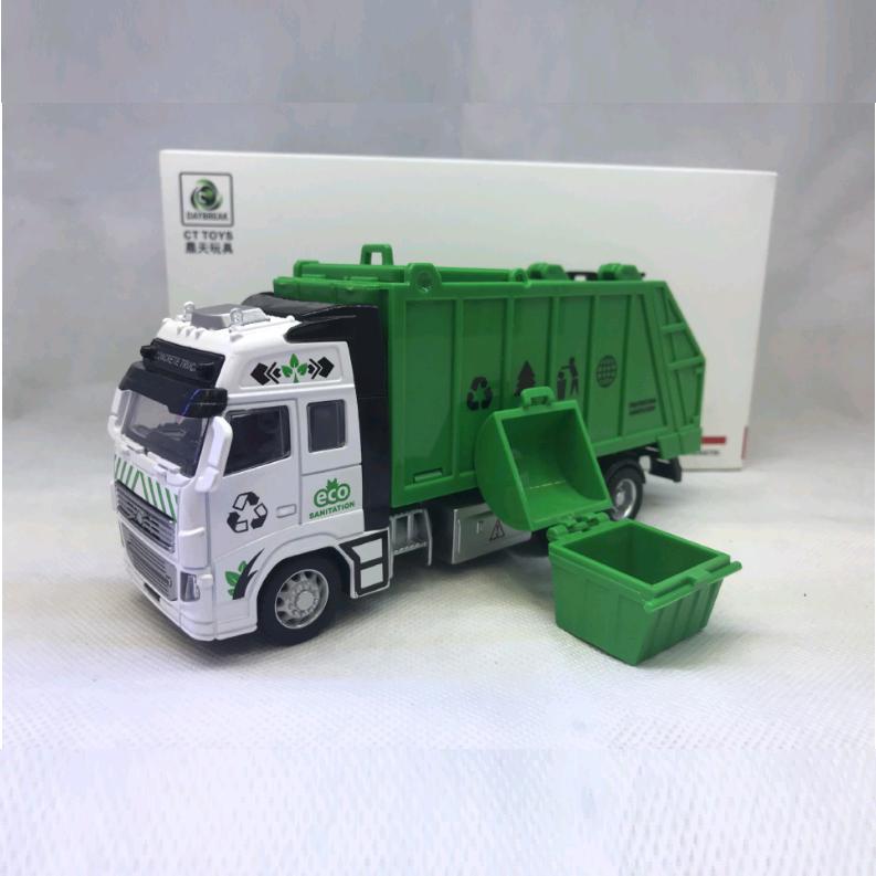 Xe chở rác mô hình tỉ lệ 1:38 xe ô tô mô hình đồ chơi trẻ em