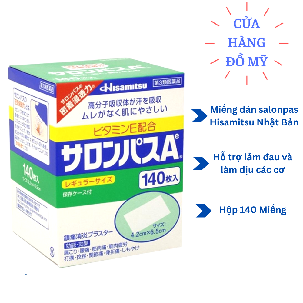 Miếng dán Salon pas Hisamitsu 20 miếng 140 miếng Nhật Bản Salonpas