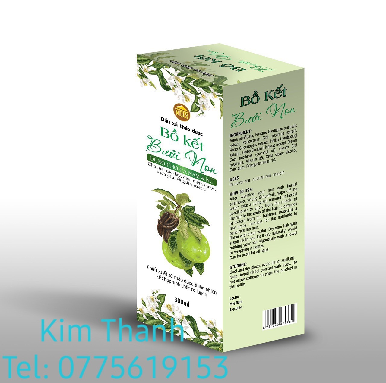 Dầu xả thảo dược bồ kết bưởi non