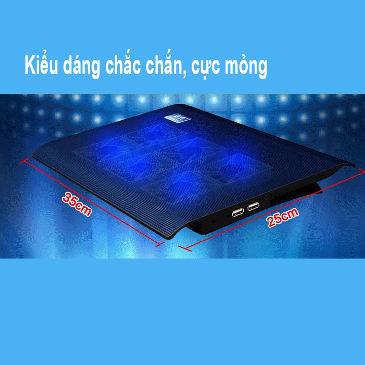 [HCM]Đế tản nhiệt Laptop L112 - 6 quạt cực mạnh chạy cực êm đèn xanh dịu mắt.