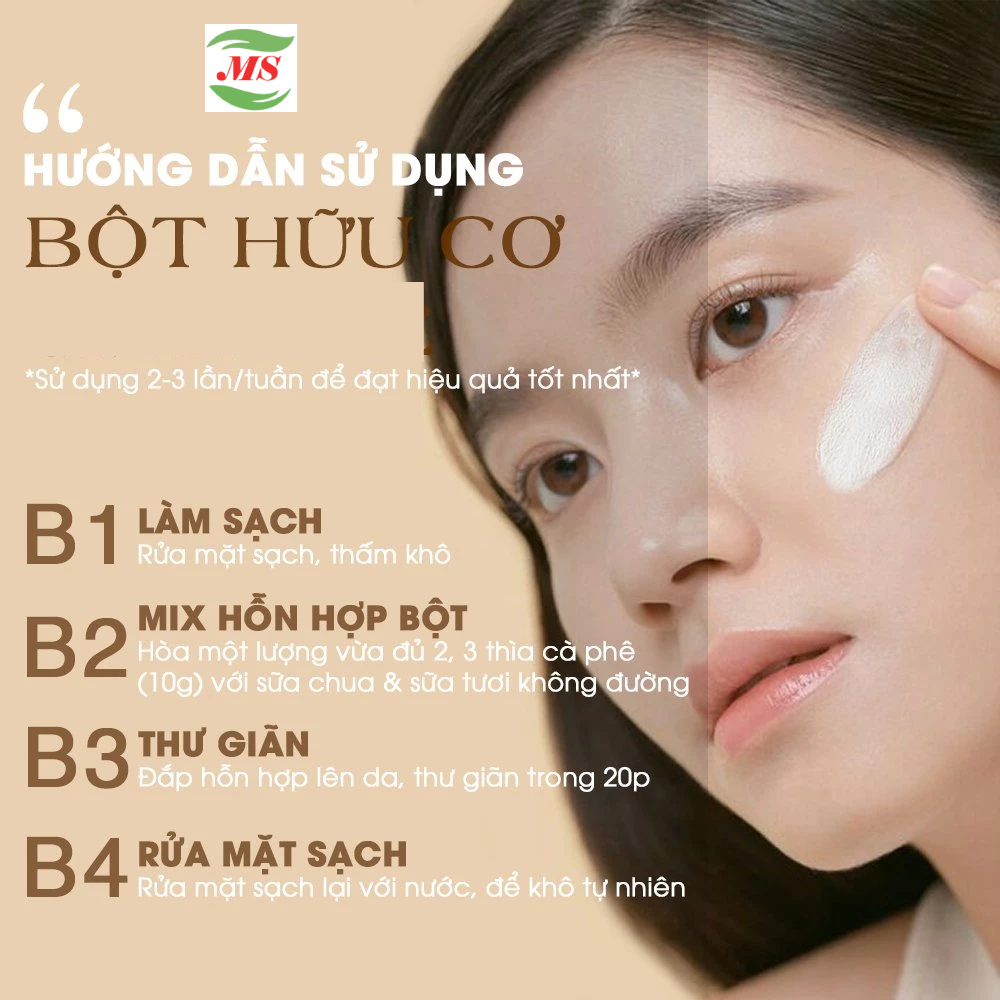 Bột Cám Gạo đắp mặt hữu cơ MS nguyên chất