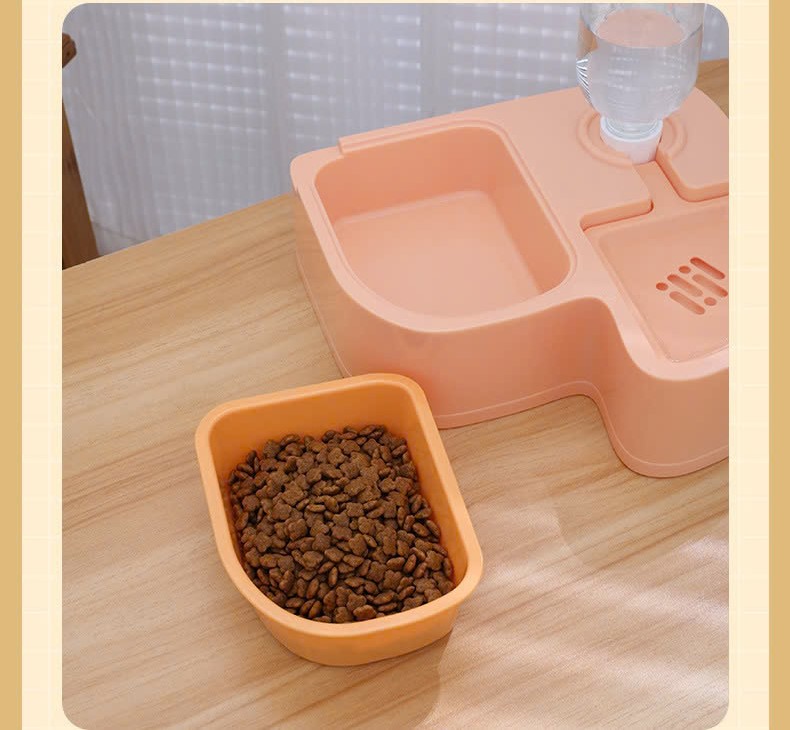 Food Bowl with 500ml Water Bottle for Dogs and Cats - T3 Pets Shop