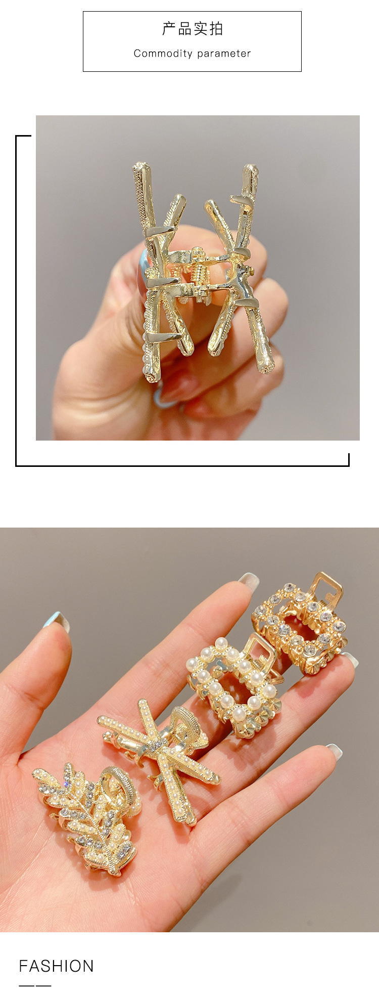 Set 9 Kẹp Tóc Mạ Vàng Đính Ngọc Trai Hàn Quốc