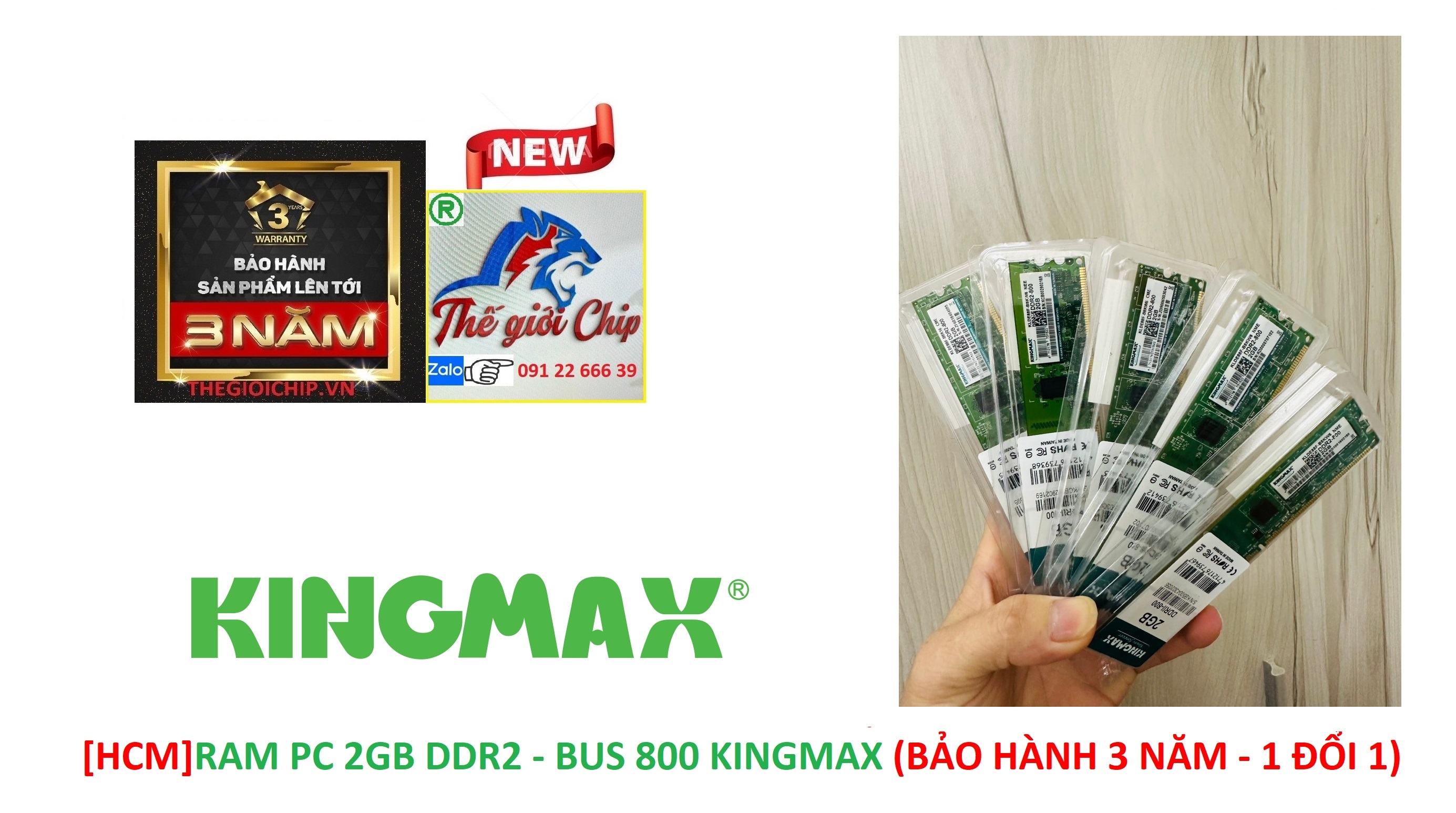 [HCM]RAM PC 2GB DDR2 - BUS 800 KINGMAX (BẢO HÀNH 3 NĂM - 1 ĐỔI 1)