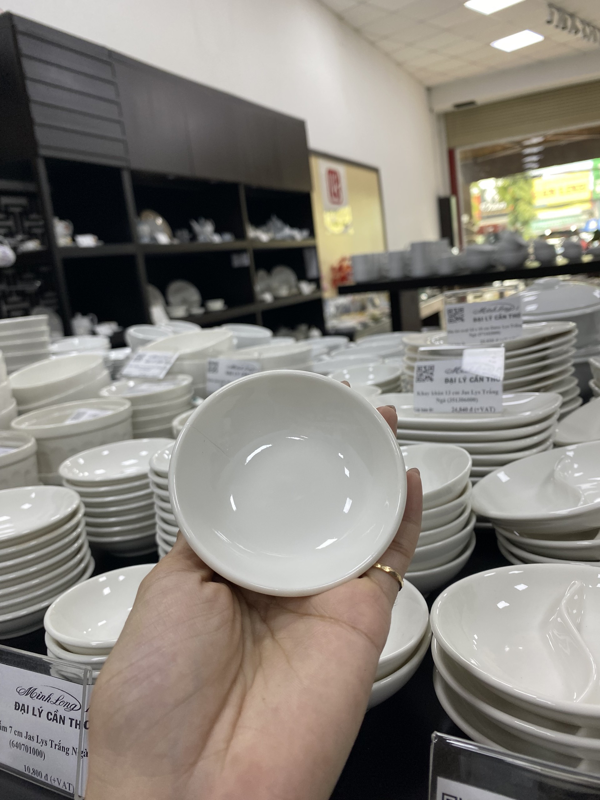 Bộ 2 chén chấm 7 cm Jasmine Lys - Trắng Ngà - Gốm sứ cao cấp Minh Long I