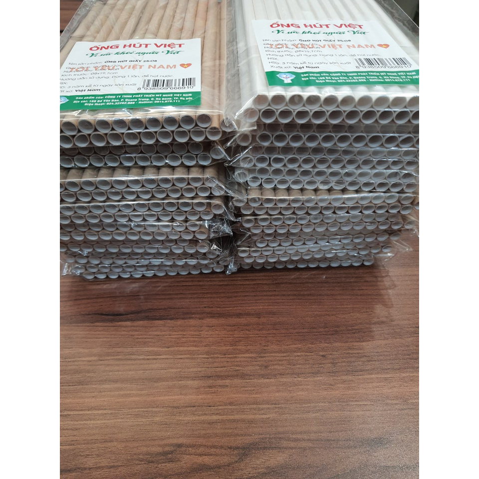 Ống hút giấy ( ống hút việt ) túi 25 cái phi 8mm