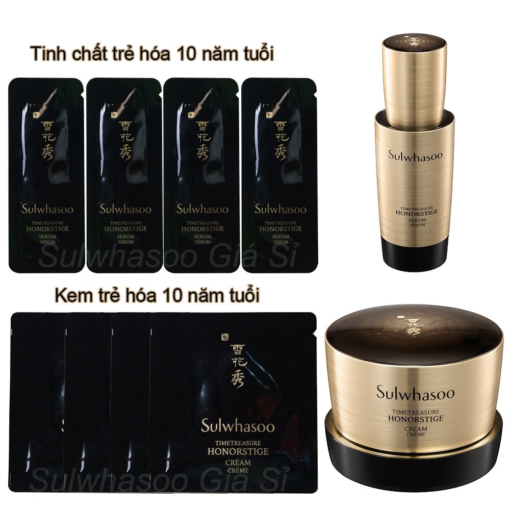 Combo 12 gói tinh chất và 12 gói kem Trẻ hóa 10 năm tuổi Sulwhasoo Honorstige Cream & Serum sulwhasoogiasi