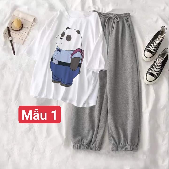 Sét 2 món áo thun kèm quần bo.m siêu cute 90