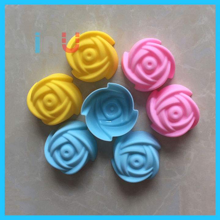 [HCM]HCM - Combo 5 khuôn silicon cupcake hoa hồng 5cm