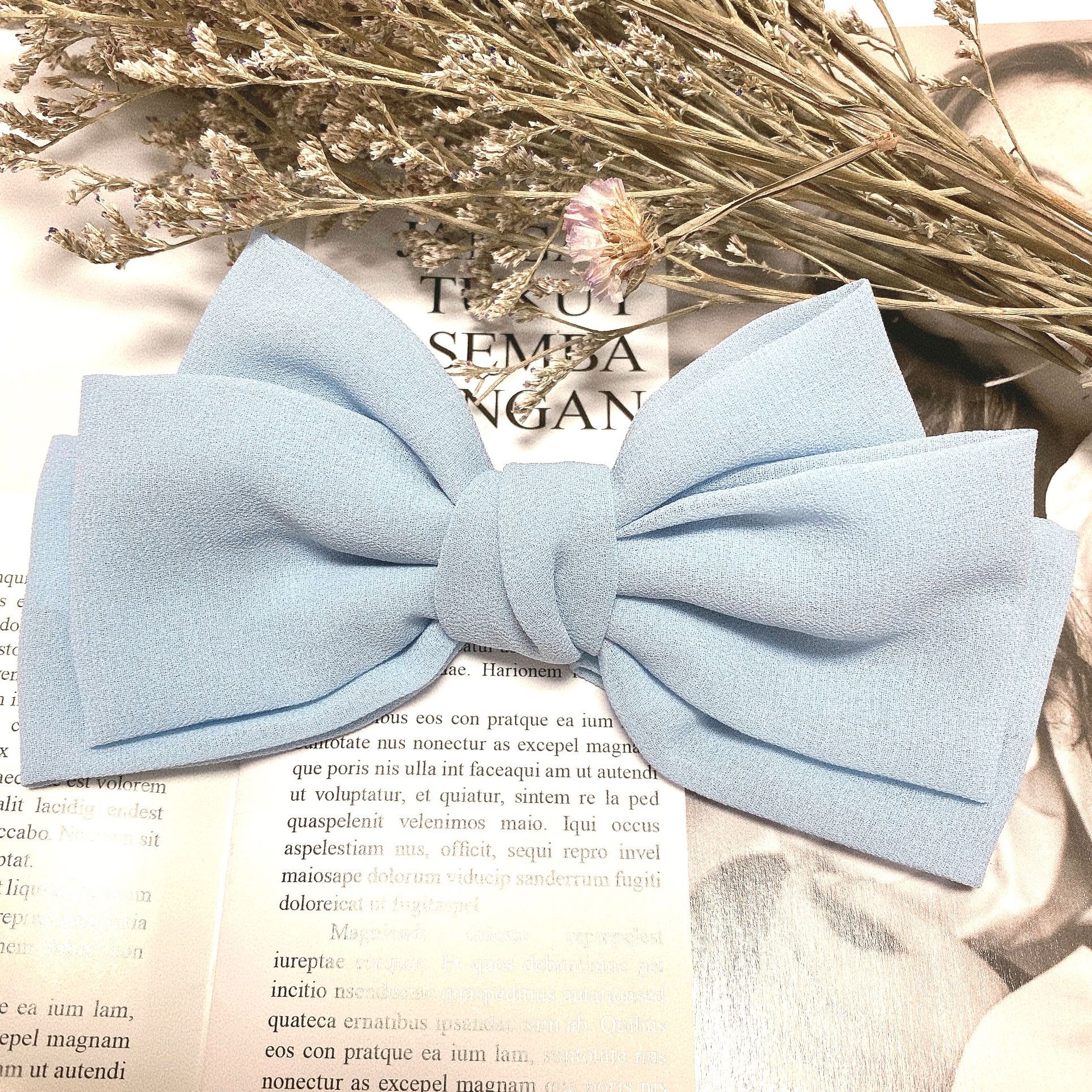 [HCM]Kẹp Tóc Nơ bản Tiểu Thư vải Von 3 tầng Siêu Hot - kireicos