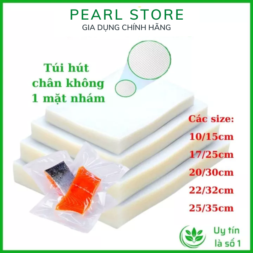 Túi hút chân không một mặt nhám, túi mặt nhám, kích thước 20x30cm, túi vần, túi sần, túi cho máy hút chân không gia đình, túi nilong hút chân không chất liêu PE an toàn, túi đựng thực phẩm