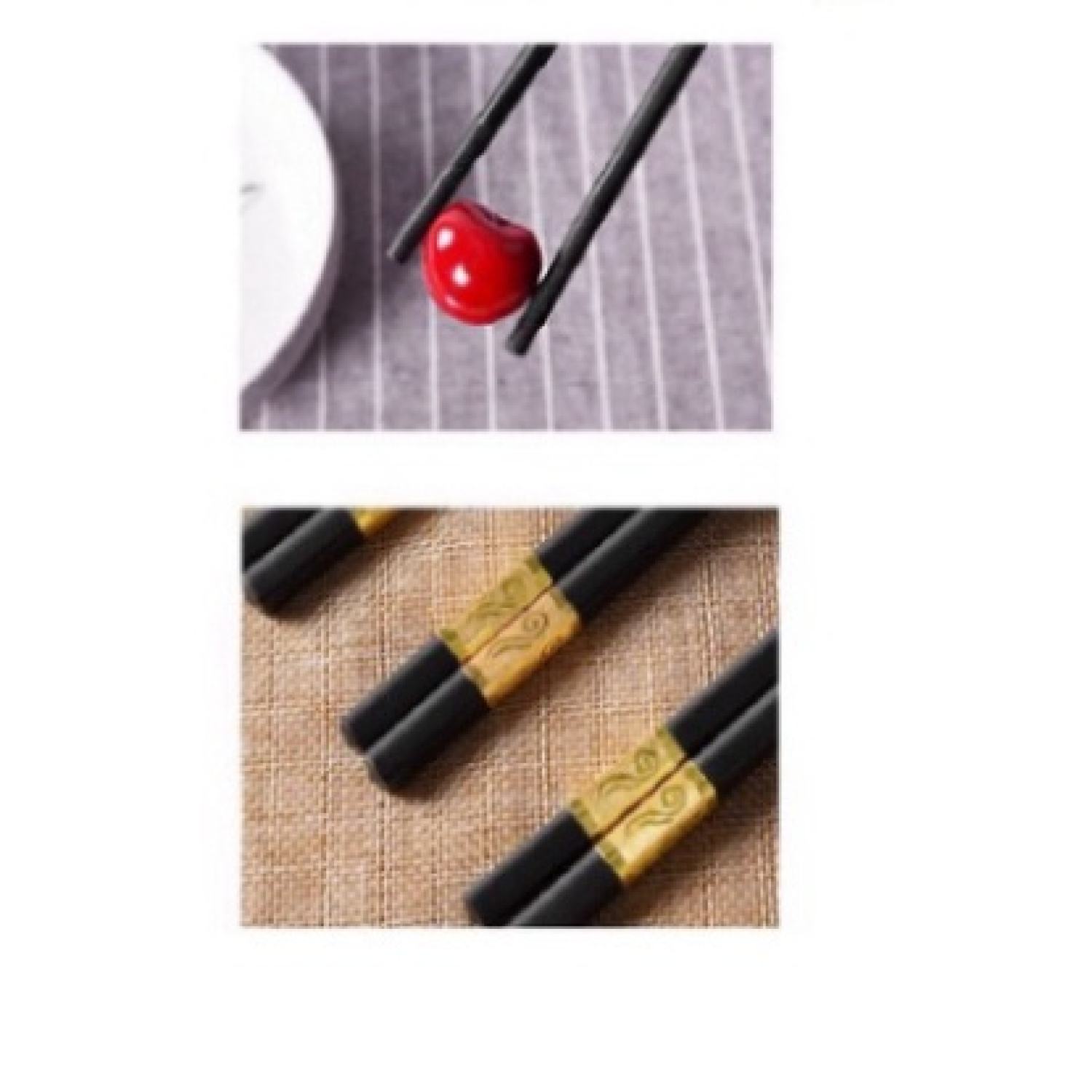 Bộ 10 đôi Đũa ăn cao cấp hàn quốc khảm vàng