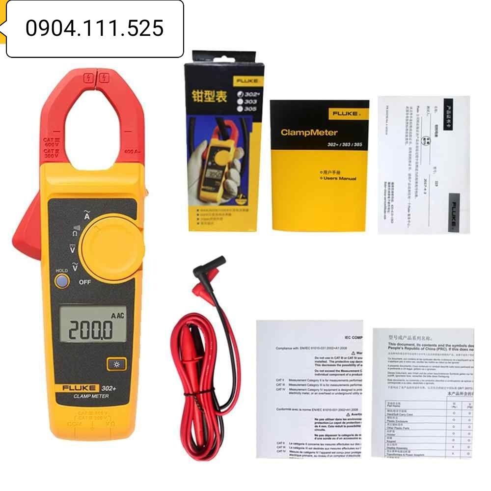 [HCM]Ampe kìm đo dòng AC FLUKE 302+ (400A)