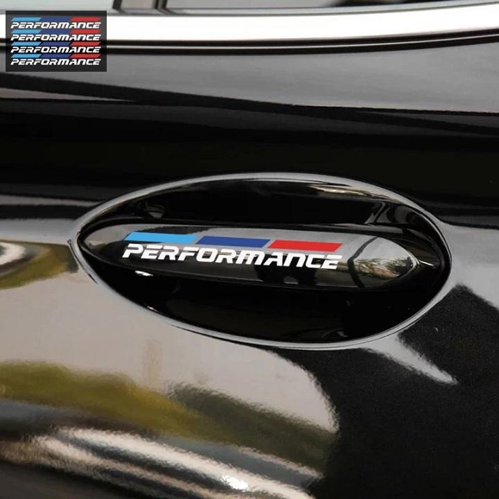 [HCM]Bộ 4 tem tay nắm cửa ô tô Performance 02 (trắng)