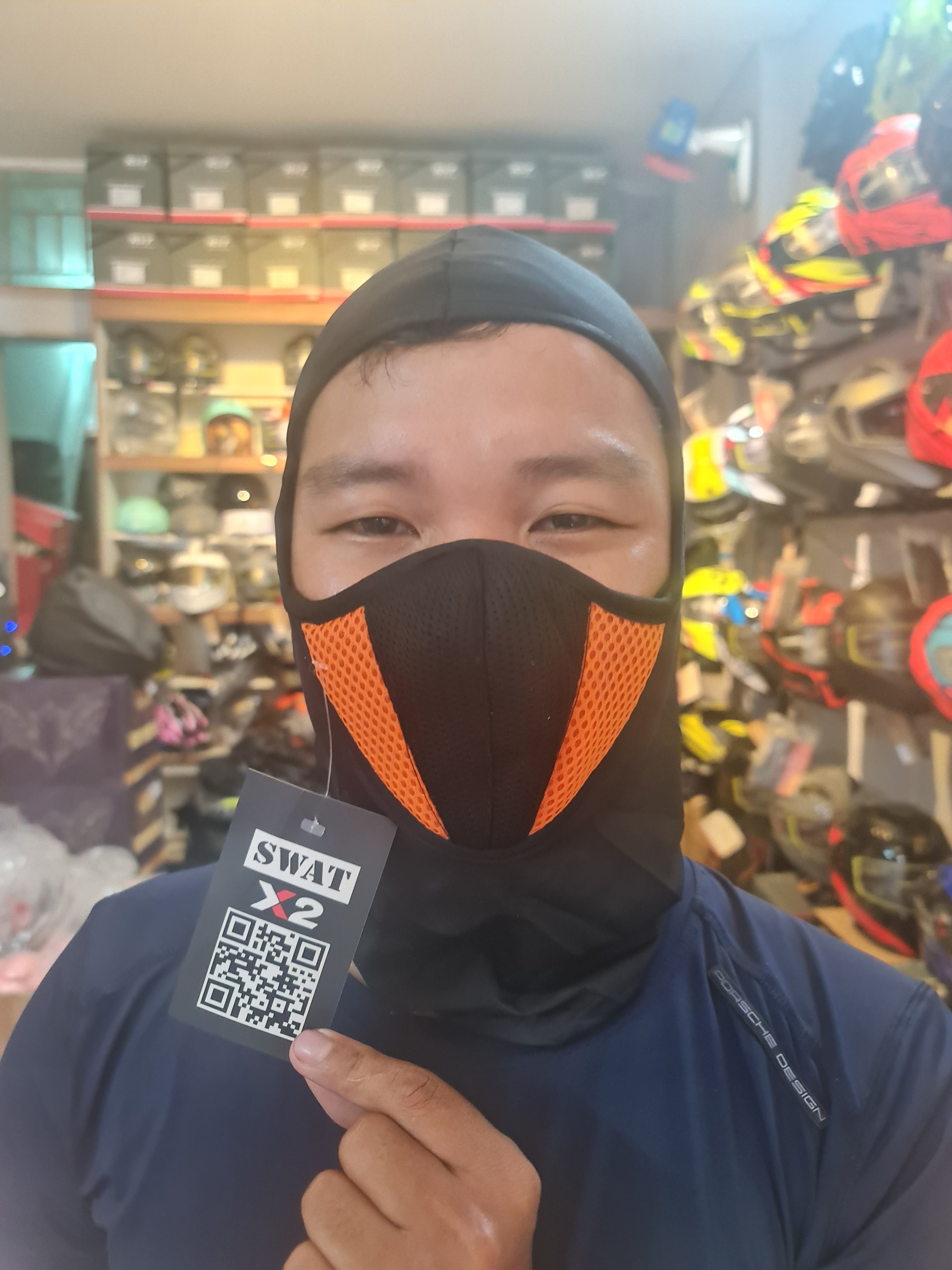 Khăn trùm ninja SWAT X2 cam cao cấp,Khăn SWAT thun lạnh,Khăn ninja thun