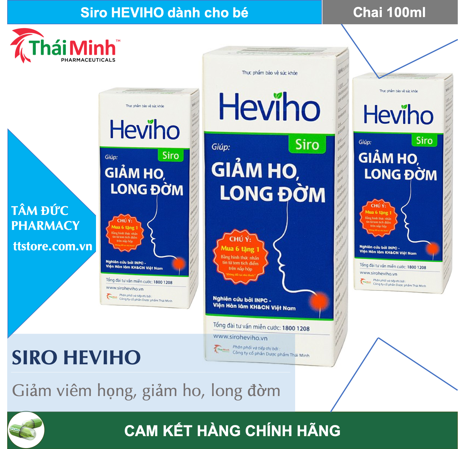 [HCM]Siro HEVIHO [Chai 100ml] - Giúp giảm ho long đờm cho bé